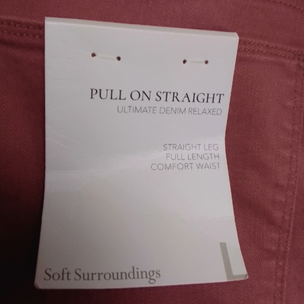 NWT Soft Surroundings Ultimate Denim Relaxed Straight Jeans Canyon Clay Large - Picture 4 of 7